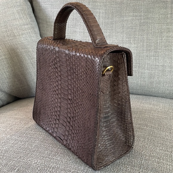 Custom made python skin brown purse NWOT - Picture 5 of 8